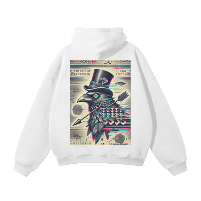 Crow and Hat P*rn Style Rear Print Oversized Hoodie Westminster Vault