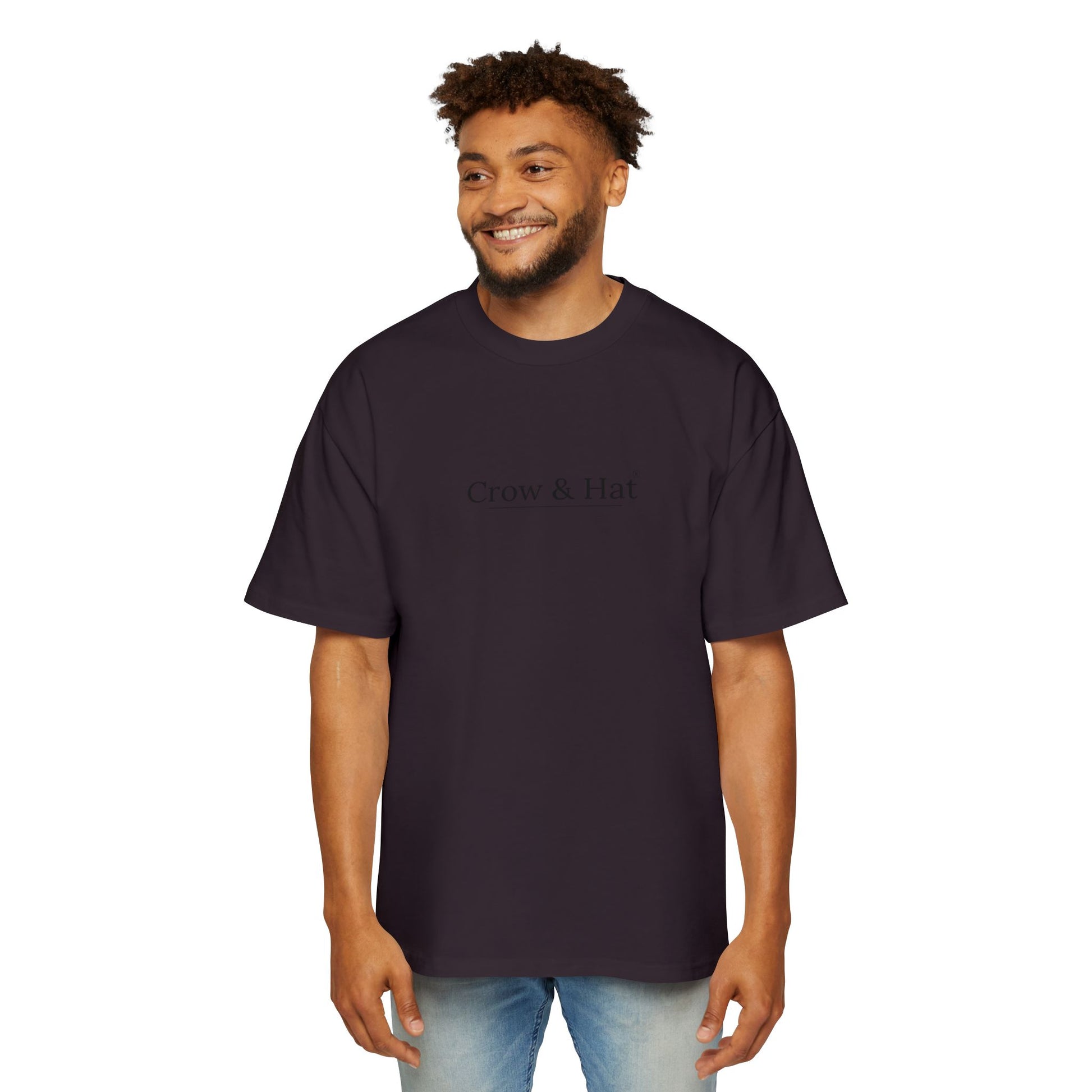 Crow and Hat Oversized Heavyweight T-Shirt (Men's) Printify