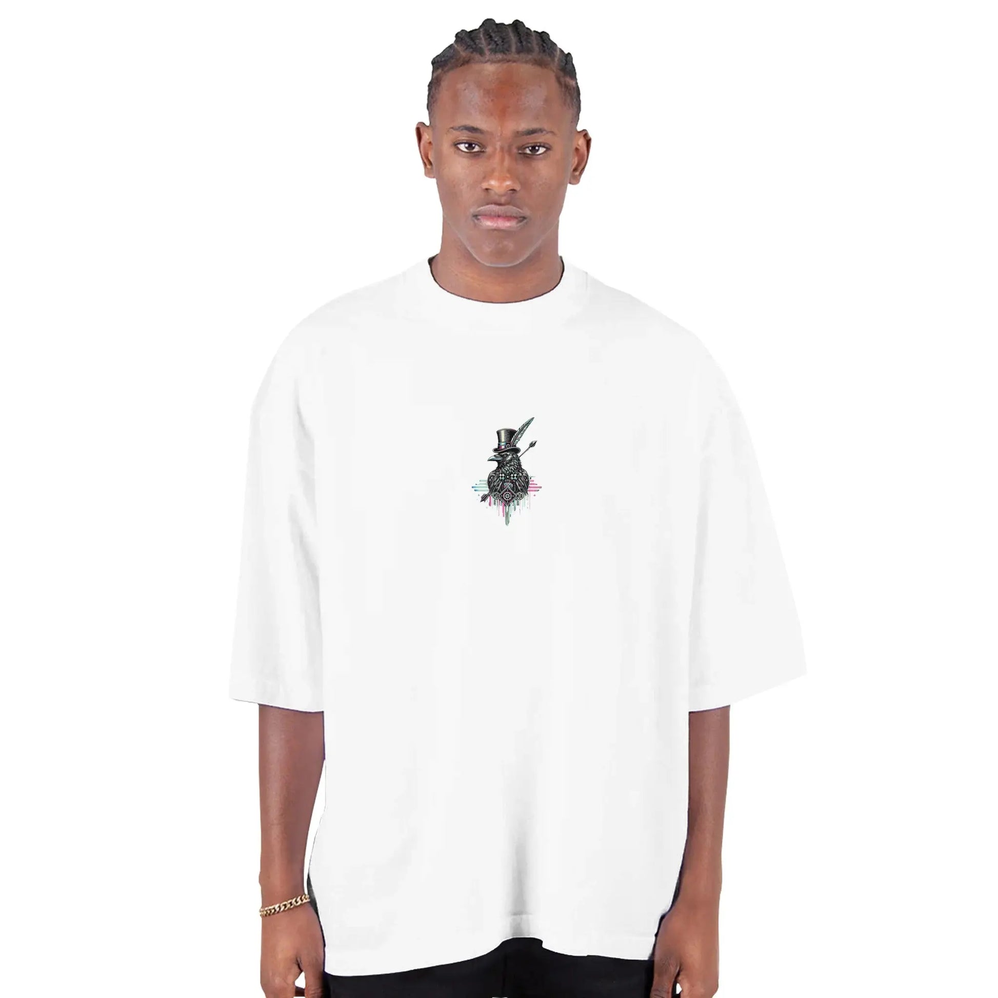 Crow and Hat Oversized Drop-Shoulder Crewneck T-Shirt (Men's) Westminster Vault