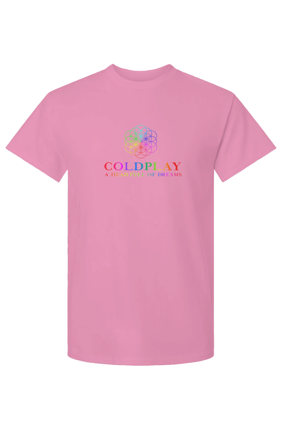 Coldplay Tour T-Shirt (Men's). In Pink, Blue, White, Grey. Multicoloured rainbow style Coldplay logo. New cool t-shirt for Coldplay fans and gift for tour attendees. Westminster Vault has the best Streetwear Clothing  designs. Viral Artist merch and funny t-shirt gift ideas for men and women. UK Company British Owned Available on Google, Facebook, Instagram Snapchat and Tiktok. WestminsterVault.com