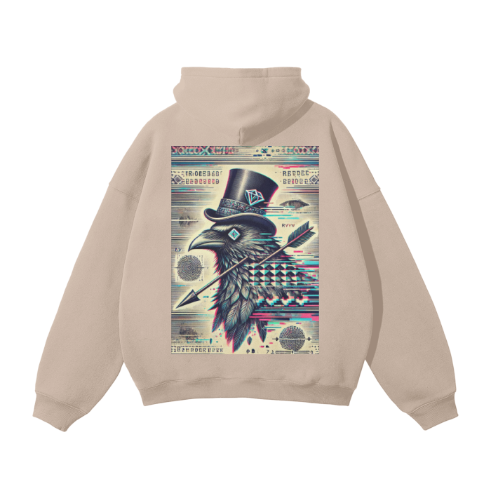 Crow and Hat P*rn Style Rear Print Oversized Hoodie Westminster Vault