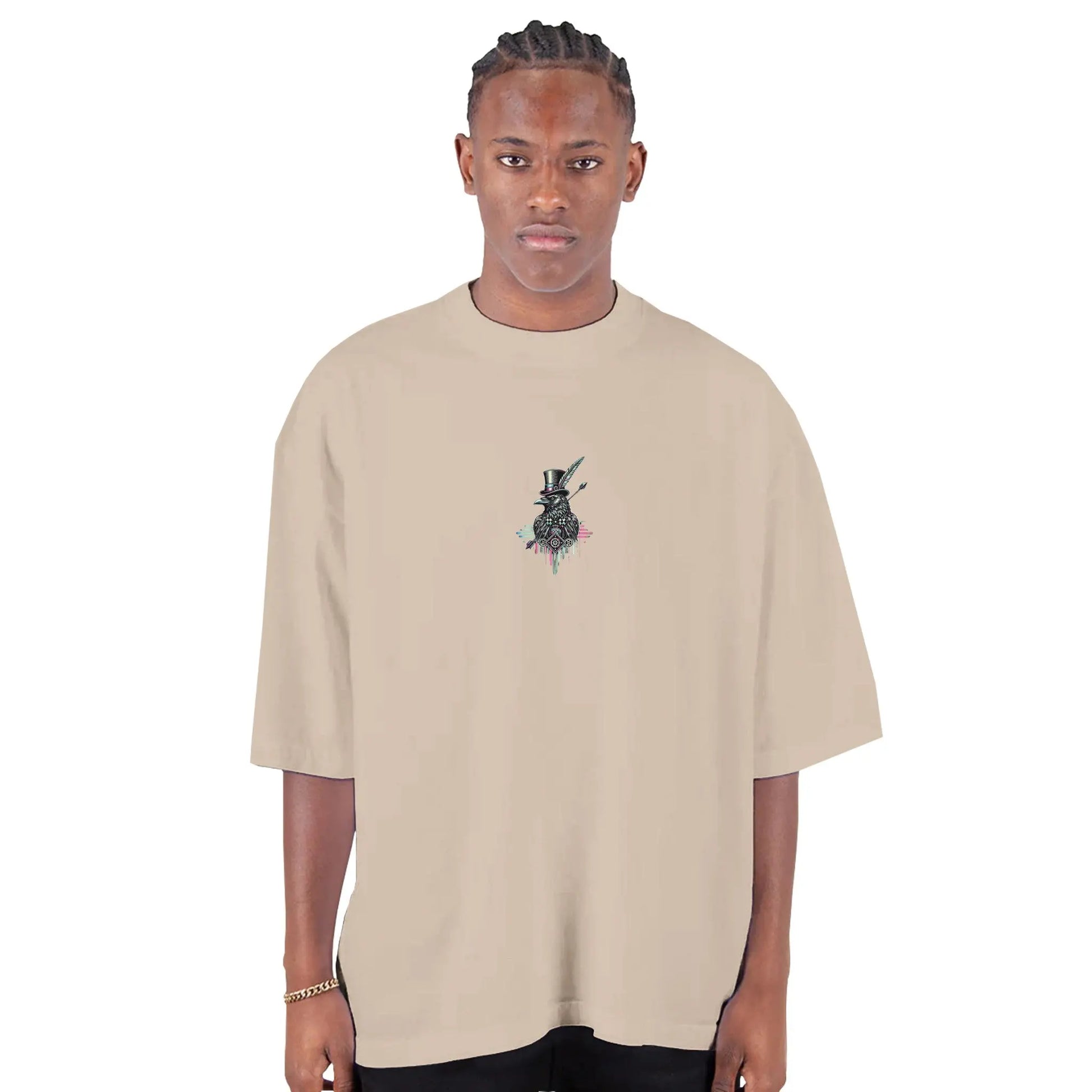 Crow and Hat Oversized Drop-Shoulder Crewneck T-Shirt (Men's) Westminster Vault