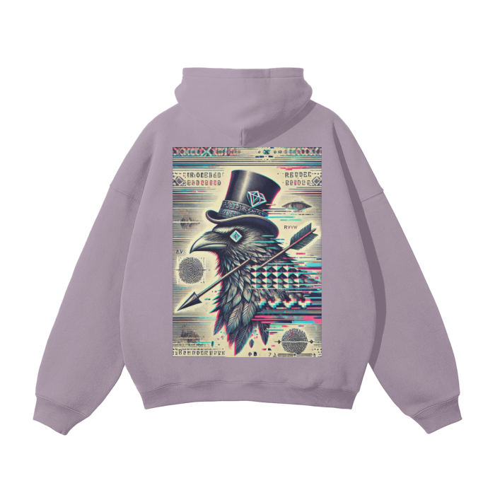 Crow and Hat P*rn Style Rear Print Oversized Hoodie Westminster Vault