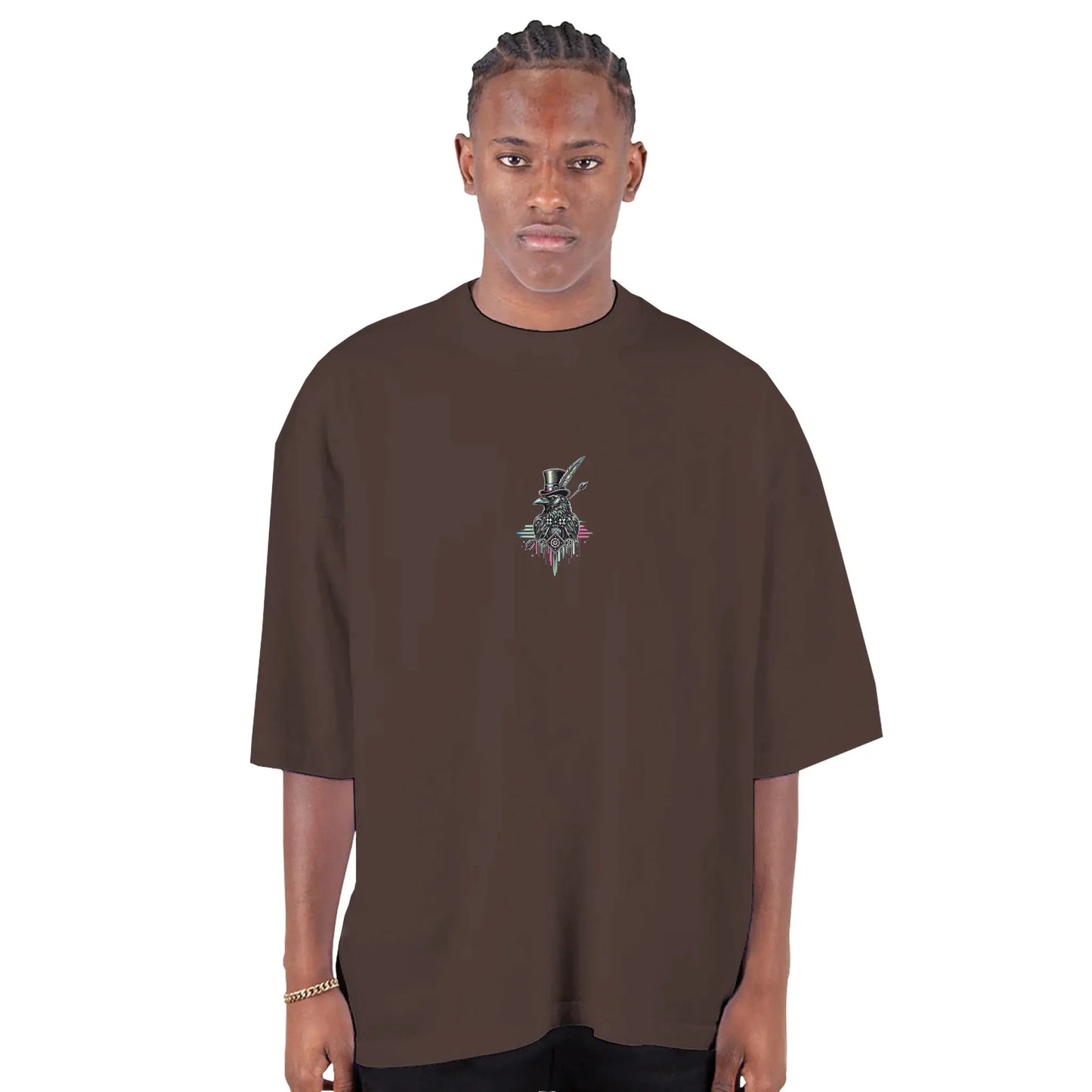 Crow and Hat Oversized Drop-Shoulder Crewneck T-Shirt (Men's) Westminster Vault