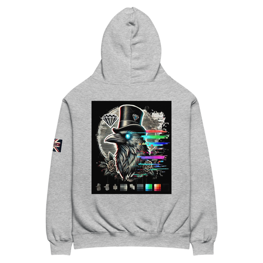 Crow and Hat Rear Moon Glitch Oversized Hoodie (Unisex) Westminster Vault