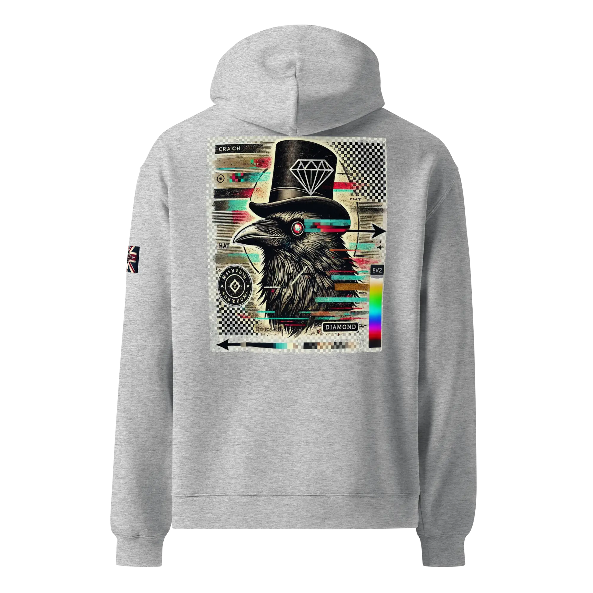 Crow and Hat Left Chest Print Hoodie (Unisex) Westminster Vault