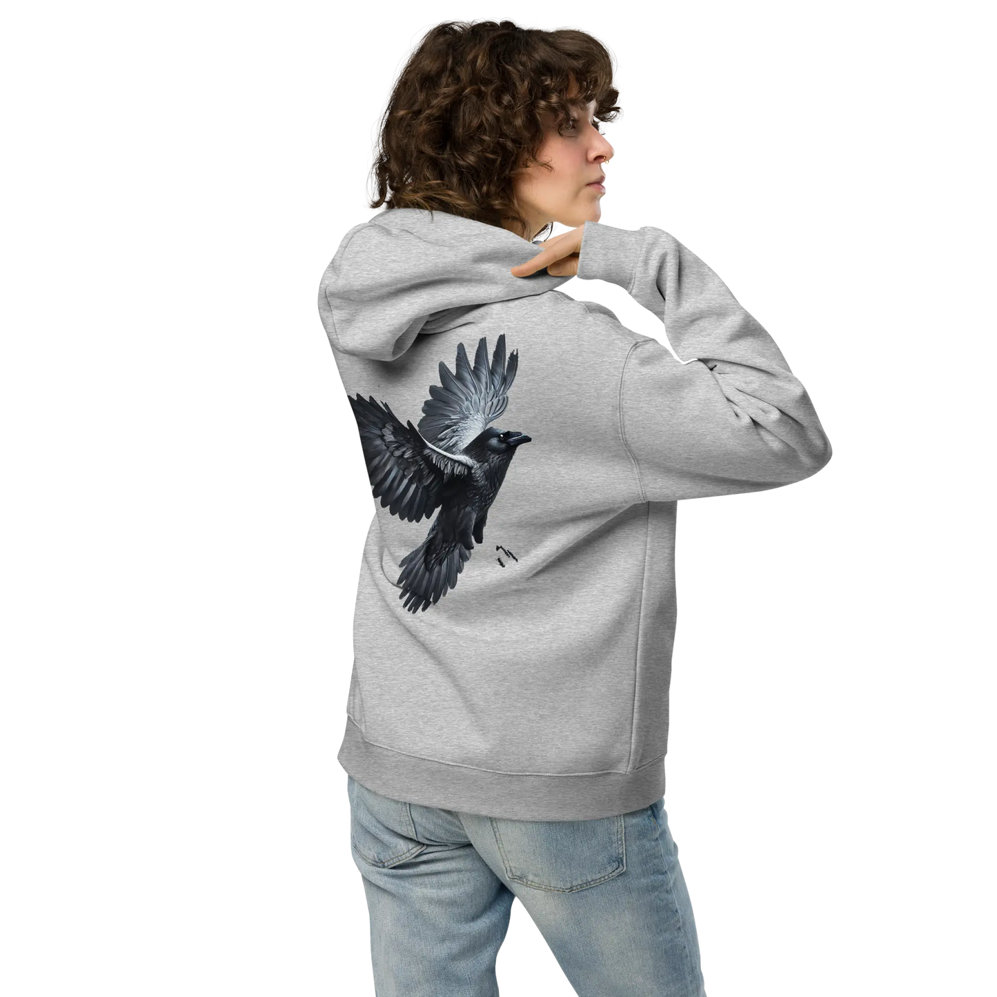 Crow and Hat Oversized Rear Crow Hoodie (Unisex) Westminster Vault