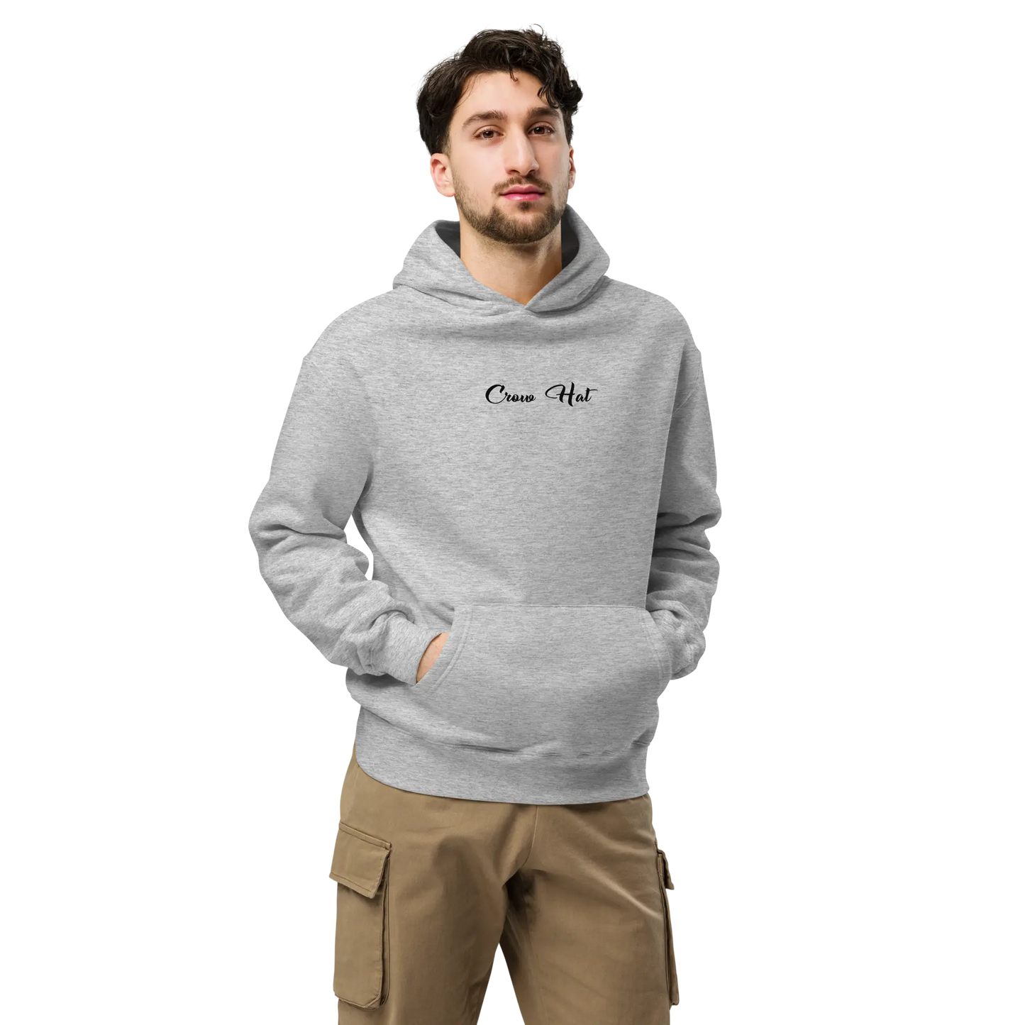 Crow and Hat Italic Chest Print Hoodie (Unisex) Westminster Vault