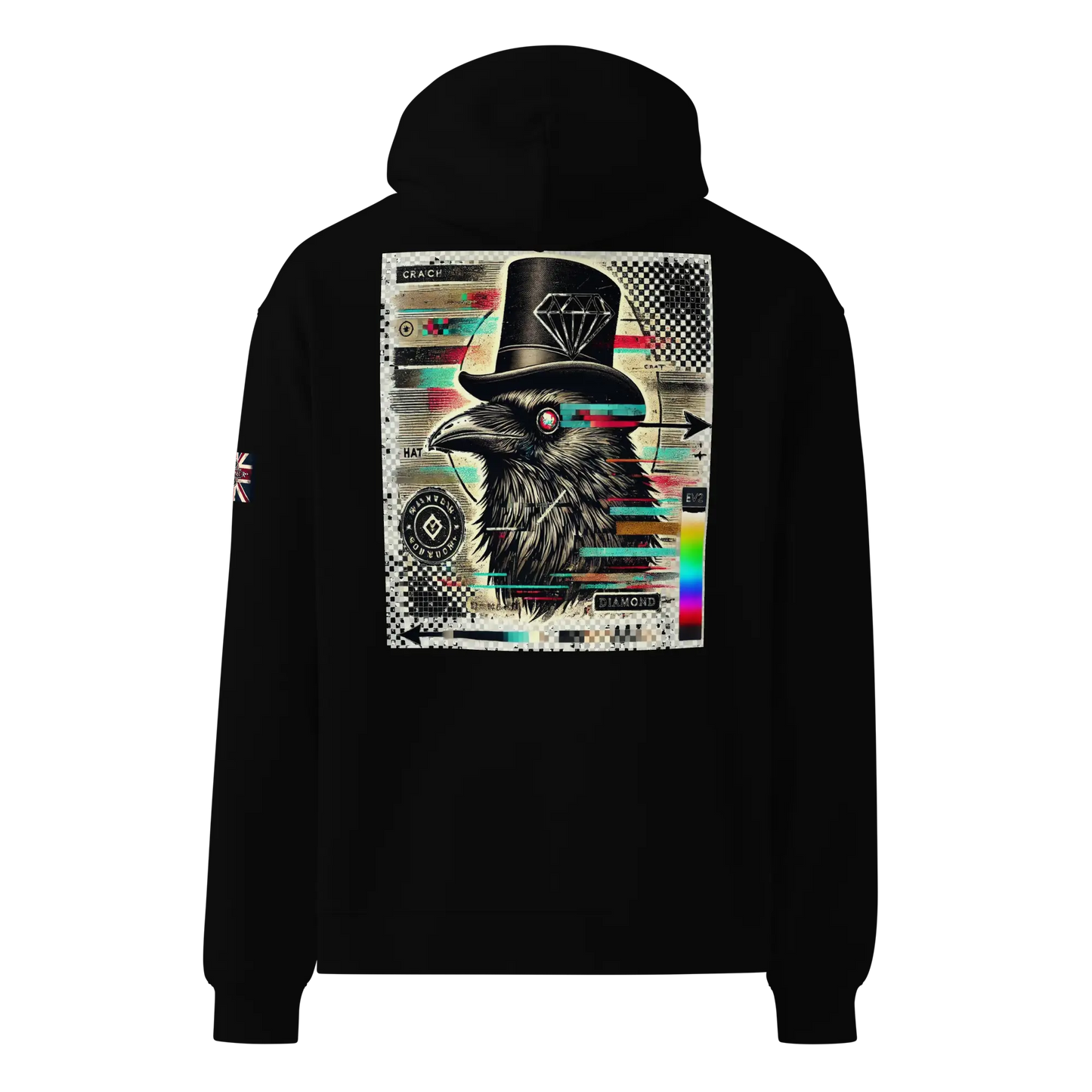 Crow and Hat Left Chest Print Hoodie (Unisex) Westminster Vault