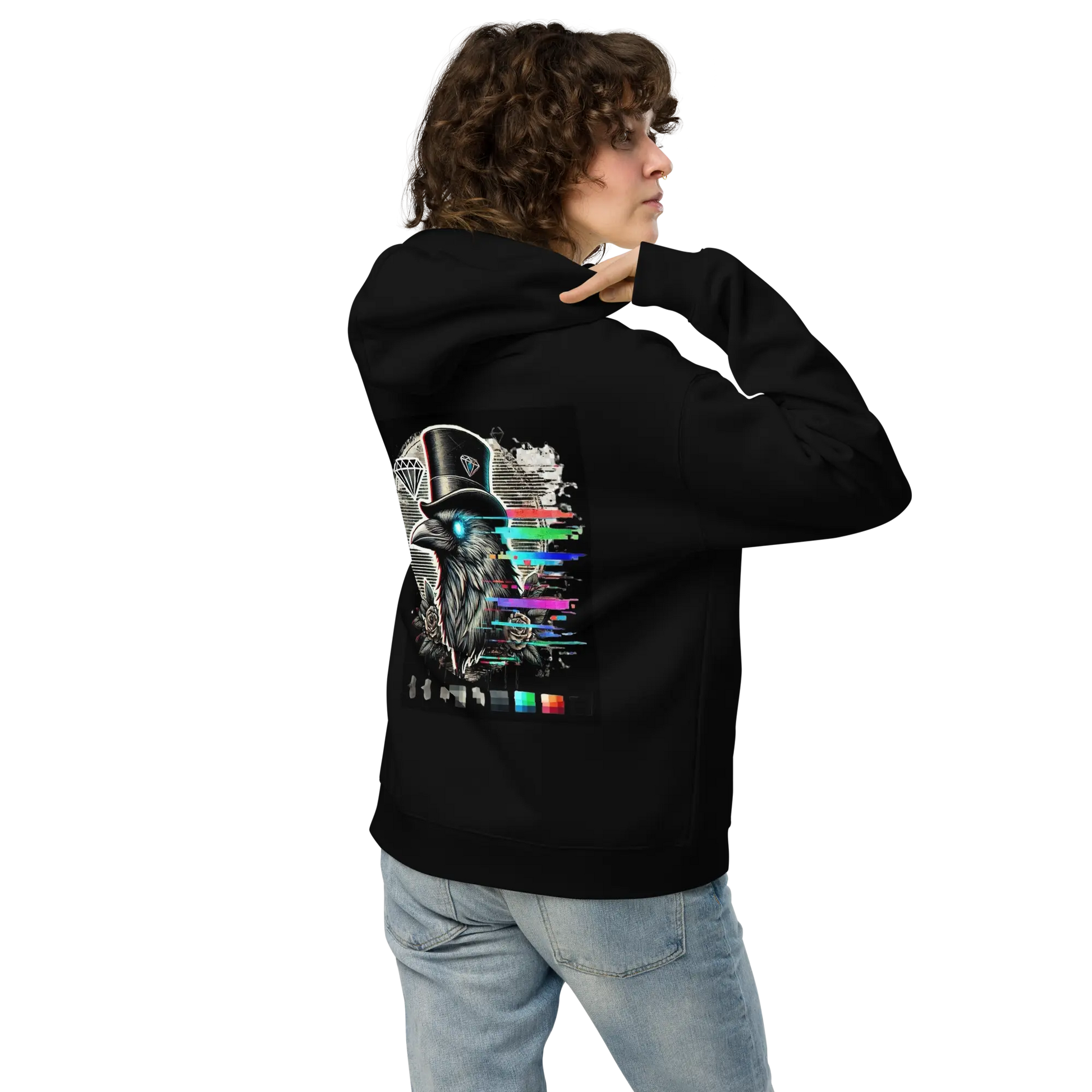 Crow and Hat Moon Glitch Oversized Hoodie (Unisex) Westminster Vault