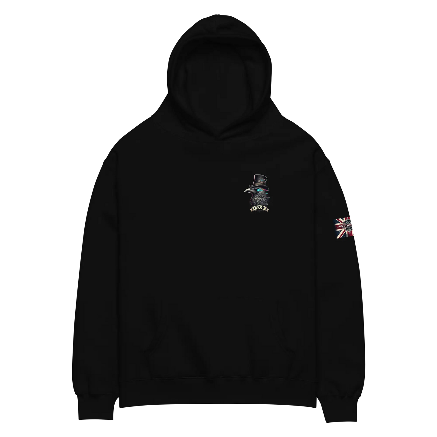 Crow and Hat Left Chest Print Hoodie (Unisex) Westminster Vault